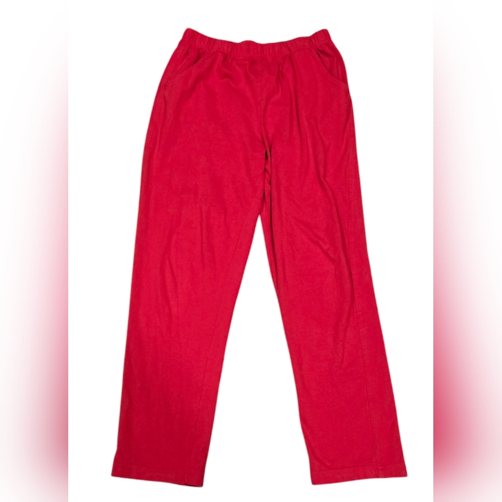 White Stag Women Size 8 Red Elastic Waist High Rise Pull On Casual Lounge Pants